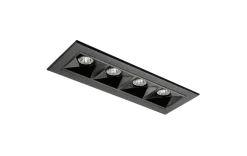 Inspire R 150 innfelt downlight 4 lys 8W RA98 3000K dimbar - Svart