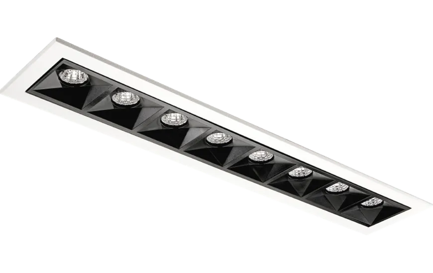 Inspire R 300 innfelt downlight 8 lys 15W RA98 2700K dimbar