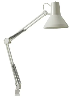 Jensen bordlampe m/bordklemme og veggfeste - Hvit