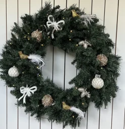 Julekrans 100 cm uten lys - Grønn