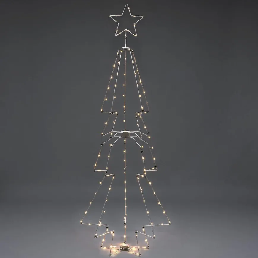 Juletre metall 210cm led - Hvit