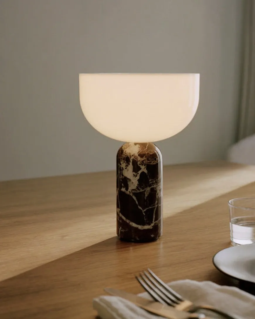 Kizu Portable bordlampe - Brun Marmor