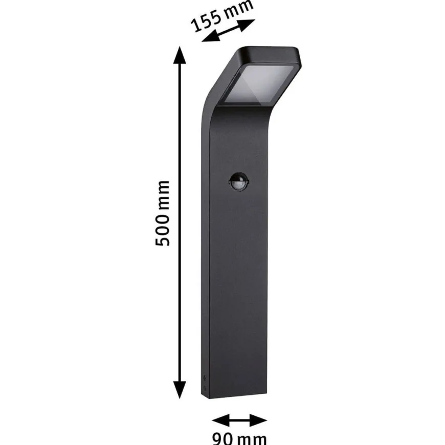 Kulma pullert utendørs IP44 7,5W 3000 Kelvin 50 cm - Sensor