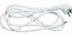 Ledning med vinklet plugg 3 meter 3x0,75 mm jordet - Hvit
