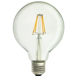 Ledpære E27 klar glob filament 8 Watt 2700 Kelvin 95 mm - Dimbar