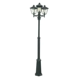 London 483 lyktestolpe 185-275 cm 3 lyktehoder - Svart