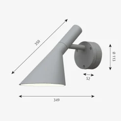 Louis Poulsen AJ 50 utendørs vegglampe - Aluminium