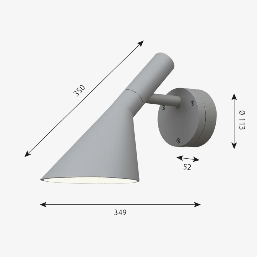 Louis Poulsen AJ 50 utendørs vegglampe - Aluminium