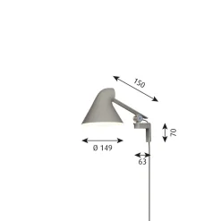 Louis Poulsen NJP kort vegglampe