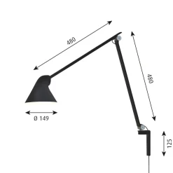 Louis Poulsen NJP lang vegglampe