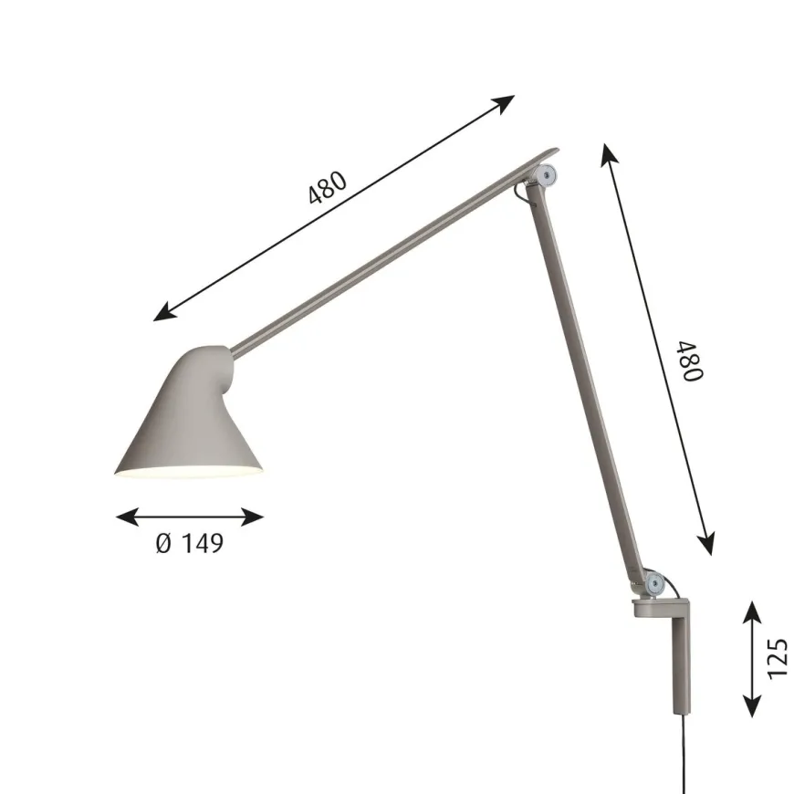 Louis Poulsen NJP lang vegglampe