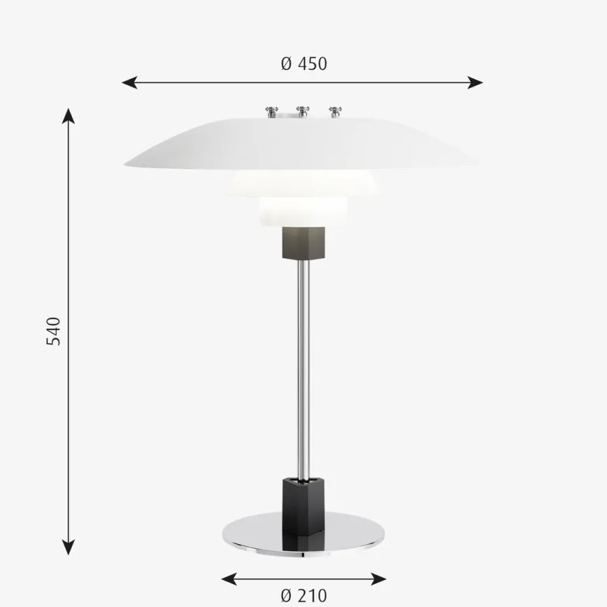Louis Poulsen PH 4/3 bordlampe Hvit