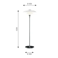 Louis Poulsen PH 4½-3½ gulvlampe Krom/Opalt glass