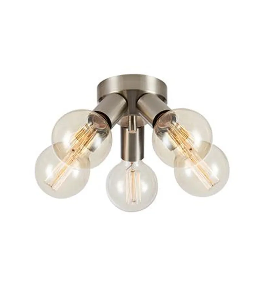 Mazzo taklampe 5-lys - Satin Nikkelfarget - Nikkel