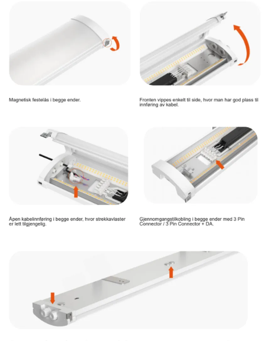 Mega Batten lysarmatur 40W 3000/4000K IP44 - 122 cm