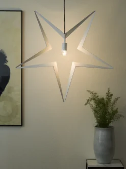 Metallstjerne 45 cm - Hvit