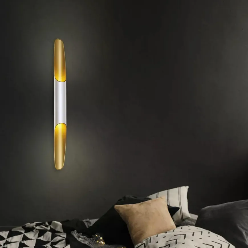 Mirach vegglampe opp/ned - Hvit/Gull