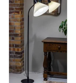 Mira gulvlampe 145 cm - Svart/Offwhite - Svart / Hvit
