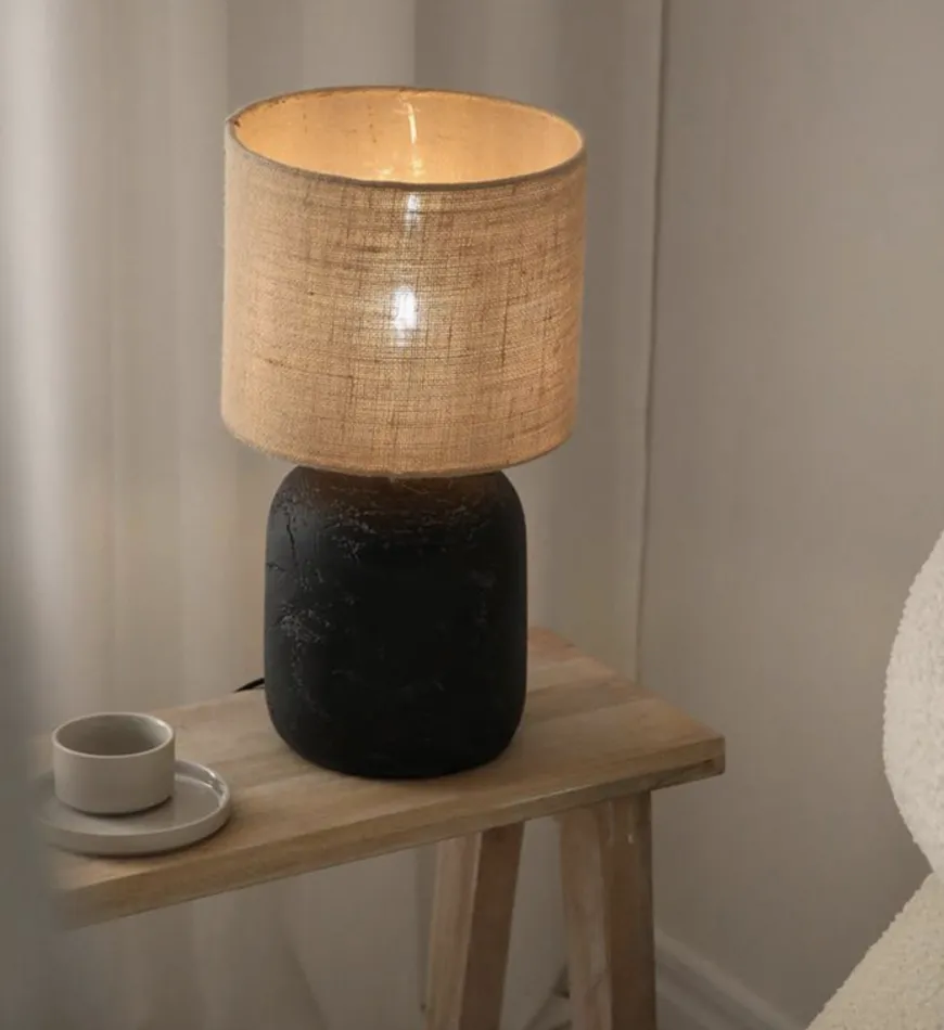Montagna bordlampe 45 - Svart/Natur