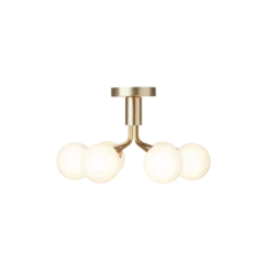 Nuura Apiales 6 taklampe børstet messing / opal glass