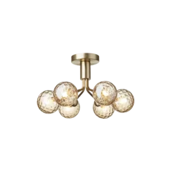 Nuura Apiales 6 taklampe børstet messing / optic gold glass