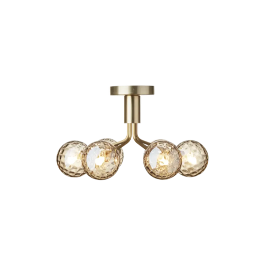 Nuura Apiales 6 taklampe børstet messing / optic gold glass