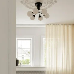 Nuura Apiales 6 taklampe satengsort / opal glass