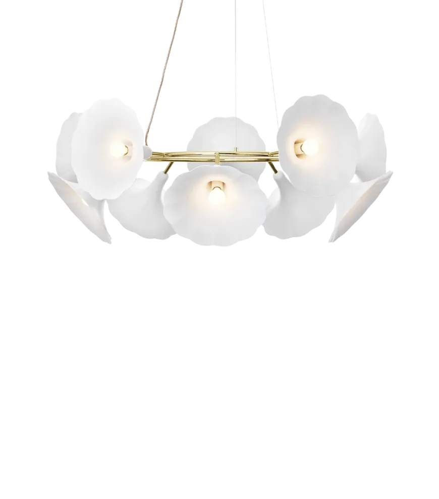 Nuura Petalii 10 taklampe Hvit/messing