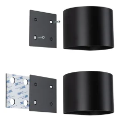 Nyara rund oppladbar vegglampe opp/ned lys med sensor