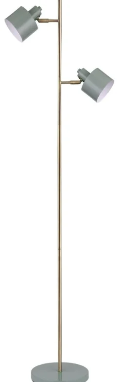 Ocean gulvlampe 2-lys 160 cm - Oliven/Messingfarget
