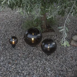 Orby dekorativ hagelampe 20 cm - Svart/Røykfarget