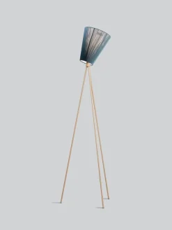 Oslo Wood gulvlampe beige med skjerm