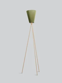 Oslo Wood gulvlampe beige med skjerm
