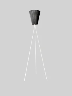 Oslo Wood gulvlampe hvit med skjerm