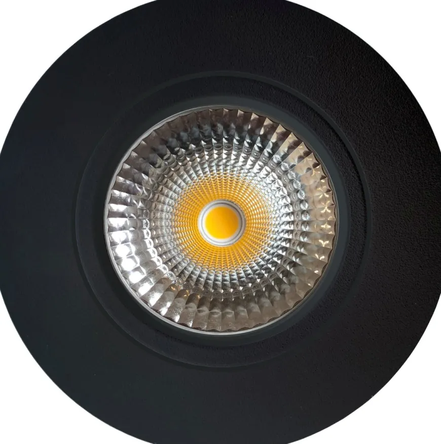 Out tiltbar lavtbyggende downlight utendørs 11W 3000K IP65 RA90 dimbar - Svart