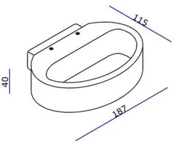 Ovali vegglampe LED - Hvit