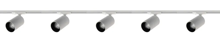 Oz spotskinne 5 spotter 2 meter - Pure white/Svart
