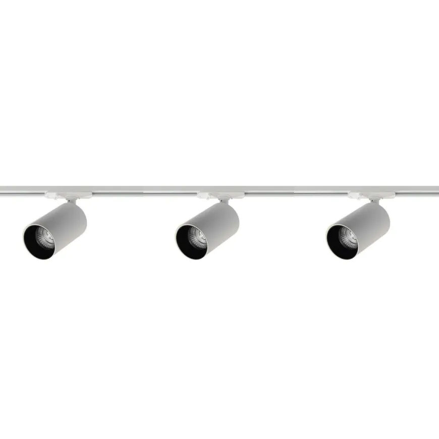 Oz spotskinne 3 spotter 1 meter - Pure white/Svart