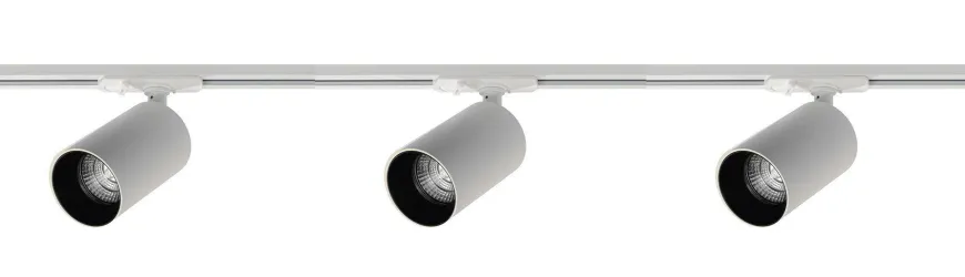 Oz spotskinne 3 spotter 1 meter - Pure white/Svart