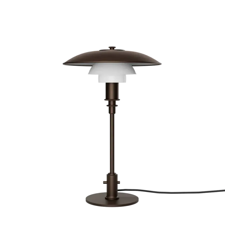 PH 3/2 Aged brass opal bordlampe