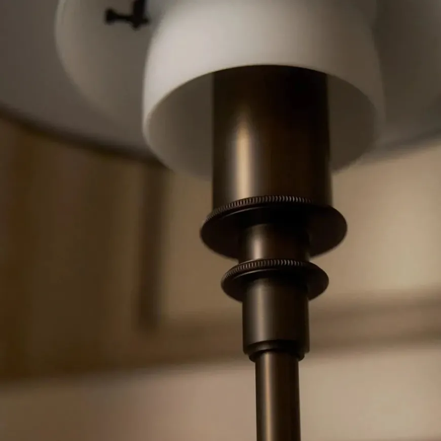 PH 3/2 Aged brass opal bordlampe