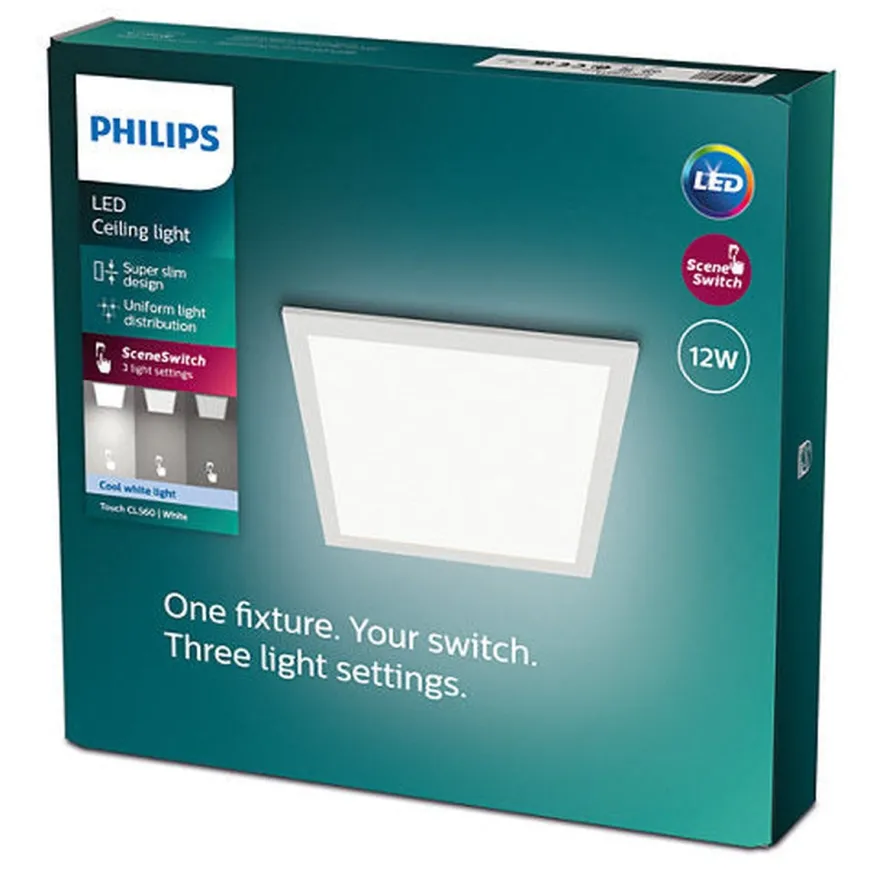Philips CL560 taklampe 12W 4000K 3-steg dim - Hvit