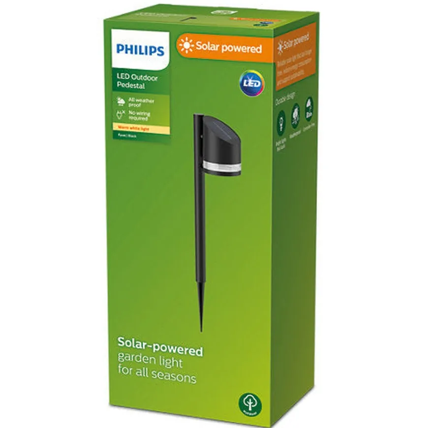Philips Fyve hagelys 1,5W 2700 Kelvin IP44 solcelledrevet med dag/natt sensor