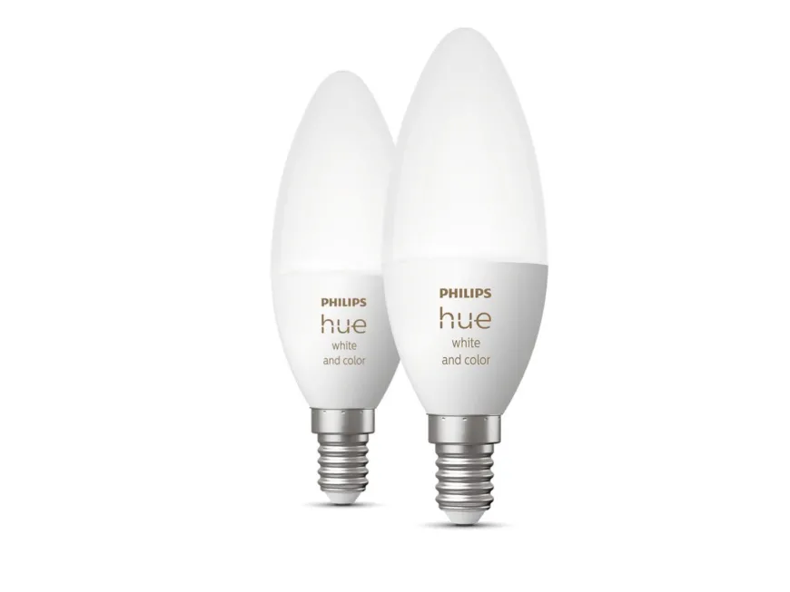Philips Hue B39 E14 lyspære 4W 2200-6500K pluss farge - 2 pakning