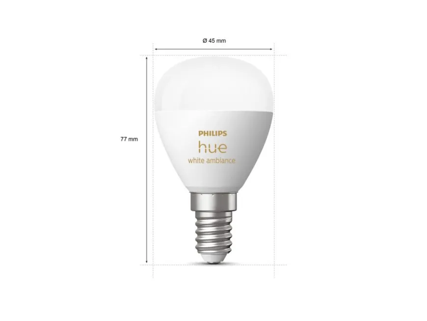 Philips Hue P45 E14 lyspære 5,1W 2200-6500K White Ambiance - 2 pakning