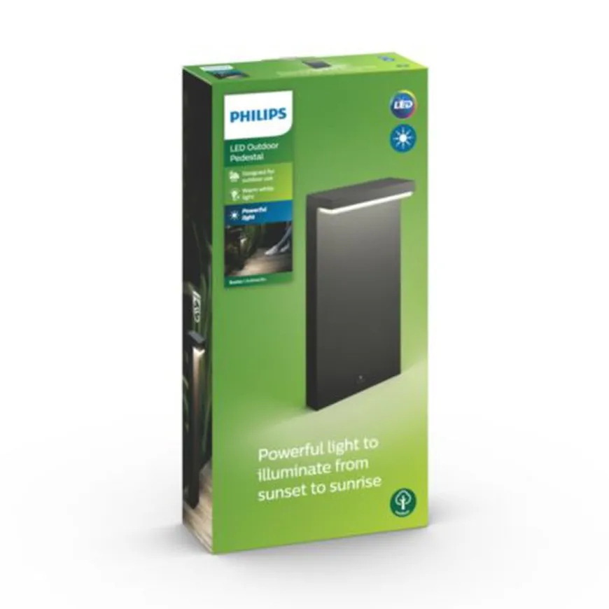 Philips myGarden Bustan pullert 40 cm utendørs IP44 2x4,5W LED - Antrasitt