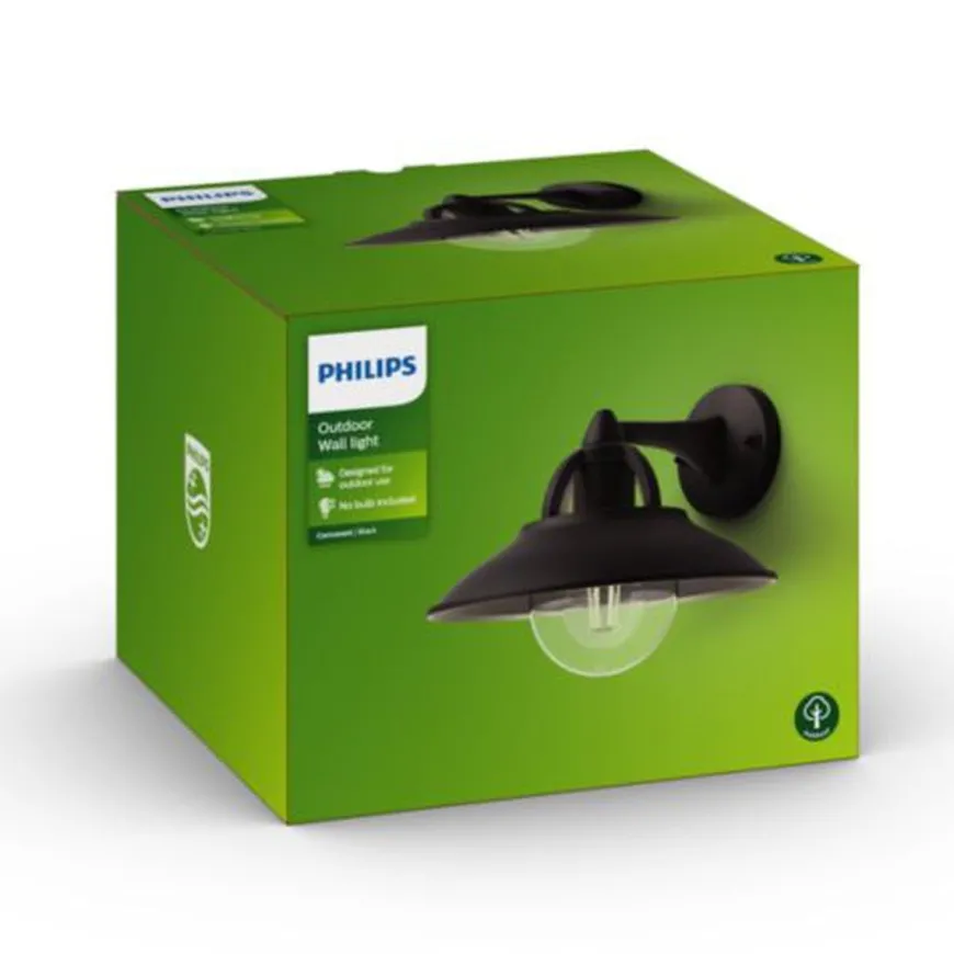 Philips myGarden Cormorant vegglampe utendørs IP44 - Svart