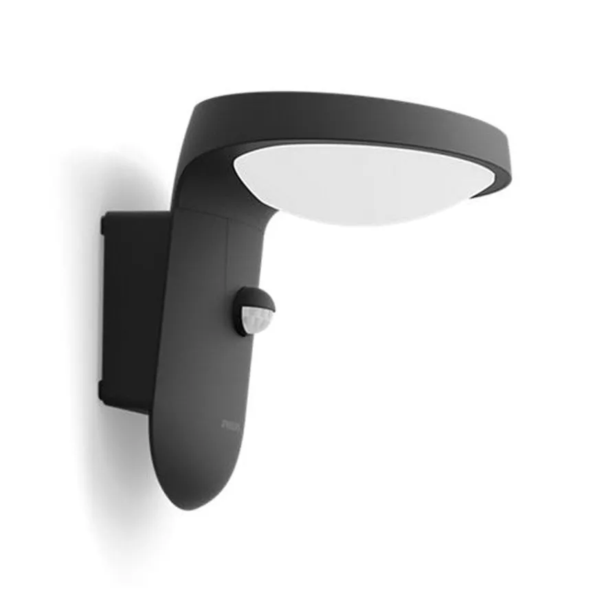 Philips Tyla vegglampe 1,2W 3000 Kelvin IP44 solcelledrevet med dag/natt og bevegelses sensor