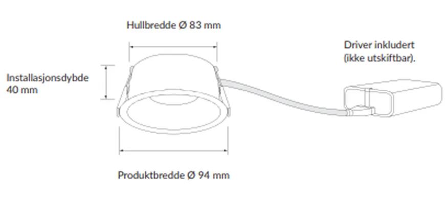 Plejd smart lavtbyggende spot / downlight 2200-4000K IP44 8W RA90 - 6 pakning