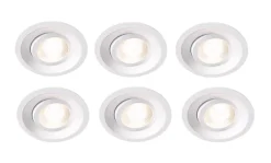 Plejd smart tilt lavtbyggende spot / downlight 2200-4000K IP44 8W RA90 - 6 pakning